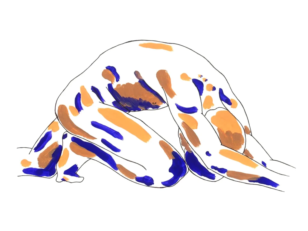 Male nude folding forwards I